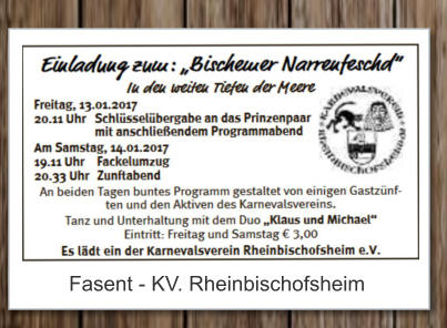 Fasent - KV. Rheinbischofsheim