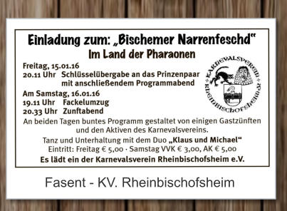 Fasent - KV. Rheinbischofsheim