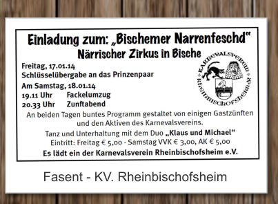 Fasent - KV. Rheinbischofsheim