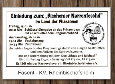 Fasent - KV. Rheinbischofsheim