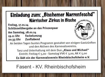 Fasent - KV. Rheinbischofsheim