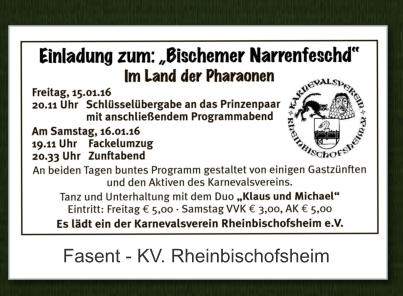 Fasent - KV. Rheinbischofsheim