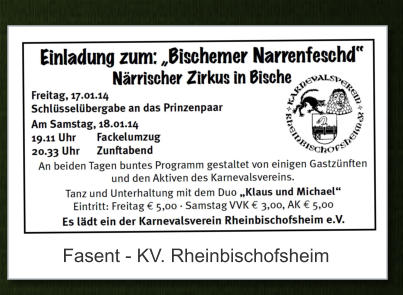 Fasent - KV. Rheinbischofsheim