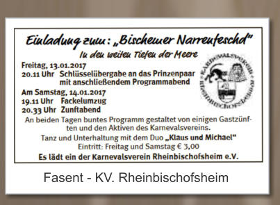 Fasent - KV. Rheinbischofsheim